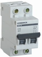 Автоматический выключатель IEK GENERICA 2П 4,5 кА С 16 А